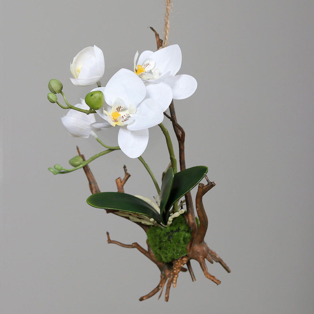 Krém színű, orchidea műnövény kompozíció.