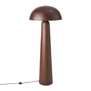 Barna színű, gomba formájú, fém design állólámpa.