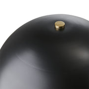 Fekete színű, gomba formájú, fém design asztali lámpa.