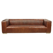 Georgio 4 személyes dohánybarna bőrkanapé elölnézet