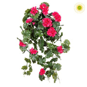 Pink virágú, UV-álló 66 cm hosszú csüngő mű muskátli balkonládába vagy függőkosárba