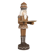 GINGERBREAD barna diótörő figura 40 cm arany tálcával oldalnézet