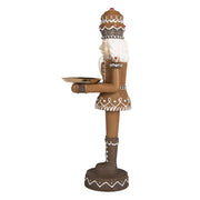 GINGERBREAD barna diótörő figura arany tálcával bal oldali nézet