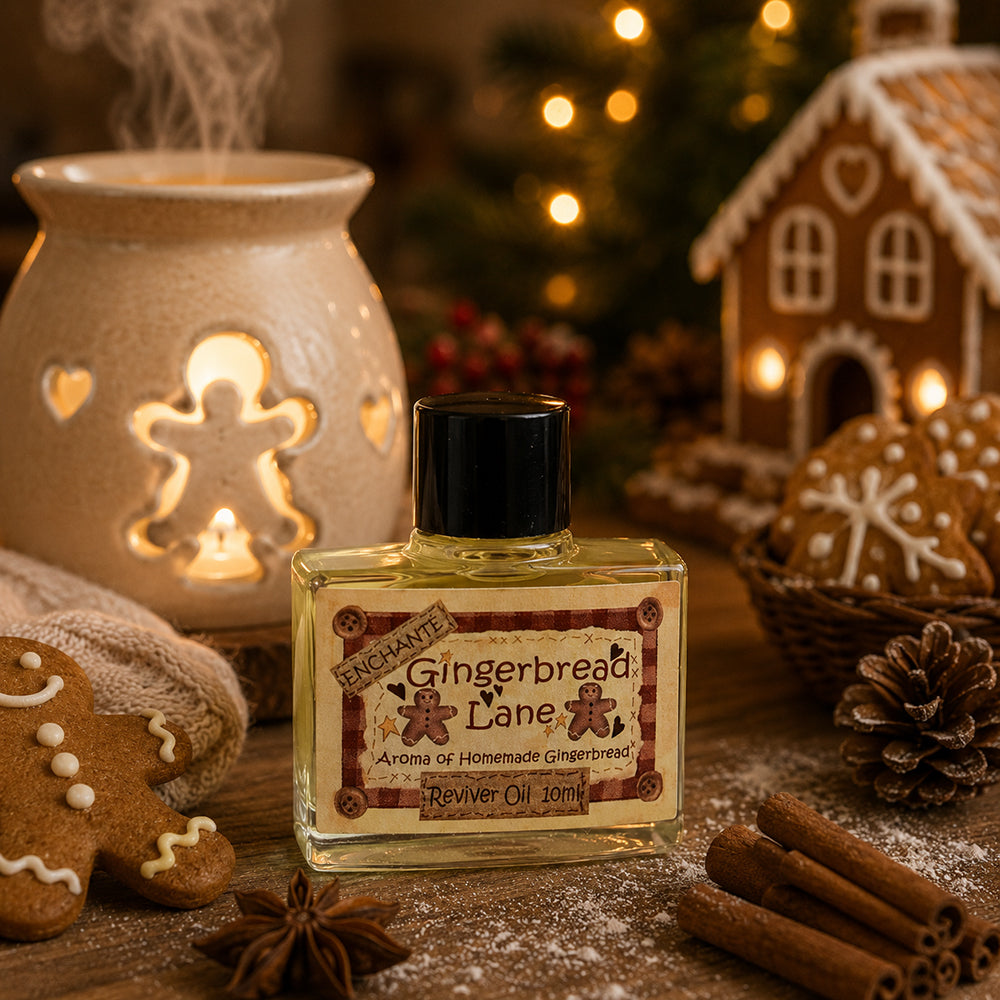 Gingerbread Lane illóolaj párologtató mellett mézeskalácsos karácsonyi enteriőrben