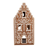 GINGERBREAD porcelán mécsestartó mézeskalács házikó 15 cm elölnézet
