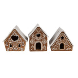 GINGERBREAD porcelán mécsestartó mézeskalács házikók, 3 féle verzióban