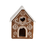 GINGERBREAD porcelán mécsestartó mézeskalács házikó 9 cm elölnézet