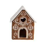 GINGERBREAD porcelán mécsestartó mézeskalács házikó 9 cm elölnézet