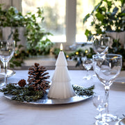 Fenyőfa formájú, karácsonyi LED gyertya.