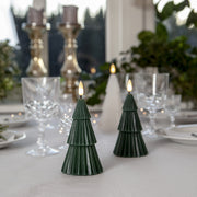 Fenyőfa formájú, karácsonyi LED gyertya.