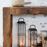 GRIMAUD konzolasztal masszív fa lábazat és vastag asztallap részlet