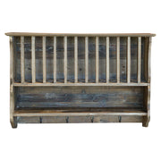 GRIMAUD rusztikus tányértartó fali polc 80 cm – tömörfa kivitel, elölnézet