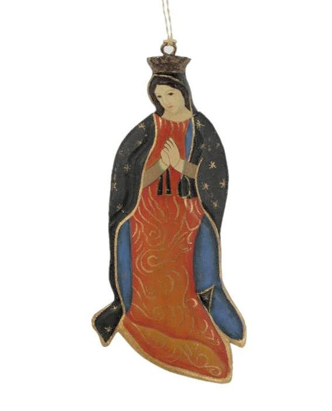 Guadalupei Szűzanyát ábrázoló figura.