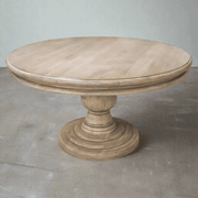 Rusztikus, kerek mangófa étkezasztal.