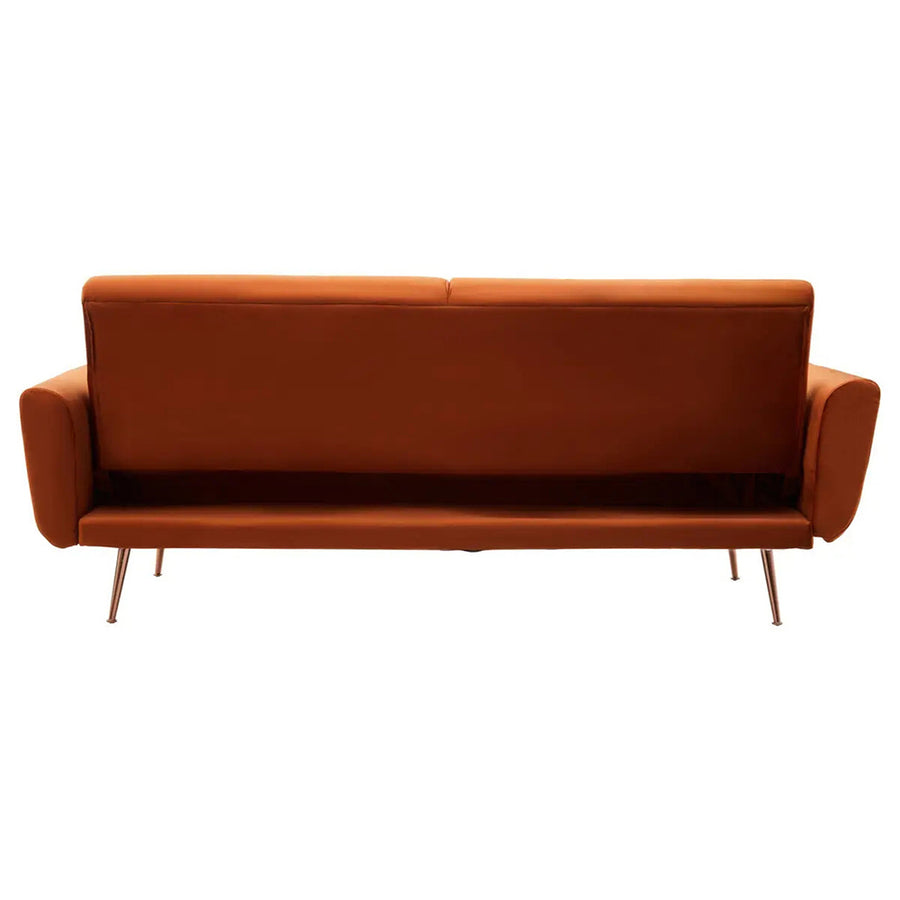 HATTON sötét narancs bársony kanapéágy 211 cm