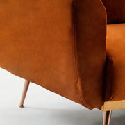 HATTON sötét narancs bársony kanapéágy 211 cm