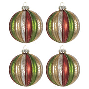 Négy darabos Heritage üveg gömb dísz vintage stílusban, Ø 8 cm