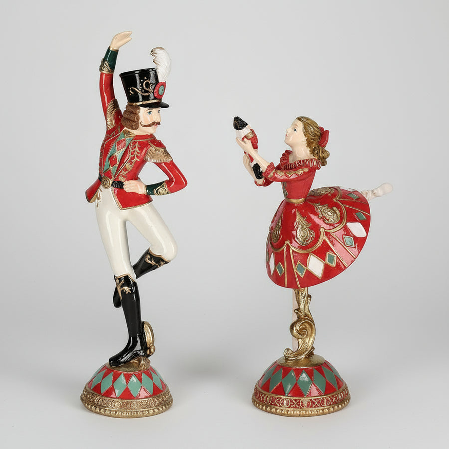 Diótörő és balerina figurák a Heritage kollekcióból, elegáns karácsonyi dekoráció