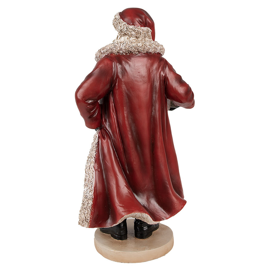 HERITAGE vintage Mikulás figura hátoldali nézetből bordó kabátban