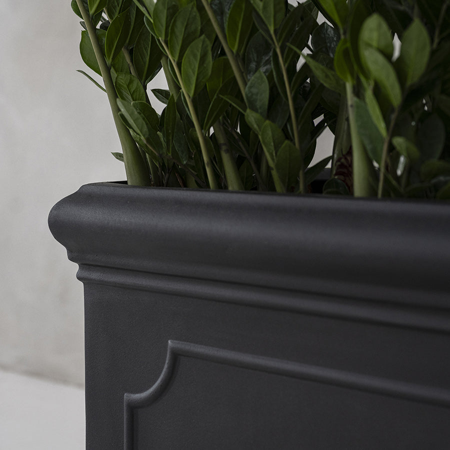 HERITAGE fekete fiberstone ültetőláda 100 cm