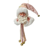 Heritage függeszthető pink Mikulás figura 68 cm fehér háttér előtt