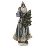 HERITAGE kék vintage Télapó figura 37 cm valódi prém szegéllyel