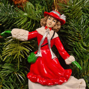 Részletfotó Heritage korcsolyázó lány karácsonyfadíszről