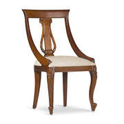 Heritage mahagónifa szék elölnézetben, bézs kárpitozással