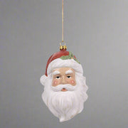 Klasszikus Mikulás fej formájú karácsonyfadísz a Heritage kollekcióból, részletgazdag kidolgozással