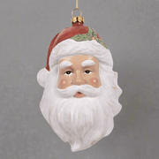 Vintage stílusú HERITAGE Mikulás figura karácsonyfadísz piros sapkával és fehér szakállal, 15 cm