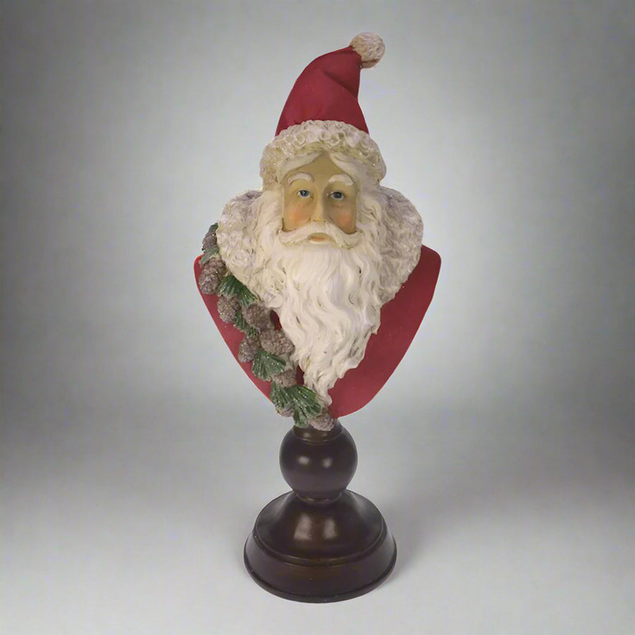 Piros színű, Mikulás mellszobor.