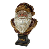 HERITAGE vintage Mikulás mellszobor 37 cm bordó-arany karácsonyi dekoráció