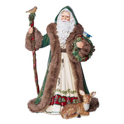 SPIRIT OF THE FOREST zöld Télapó figura őzikével 42 cm karácsonyi dekoráció