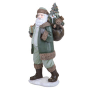 HERITAGE zöld-arany karácsonyi Mikulás figura 37 cm