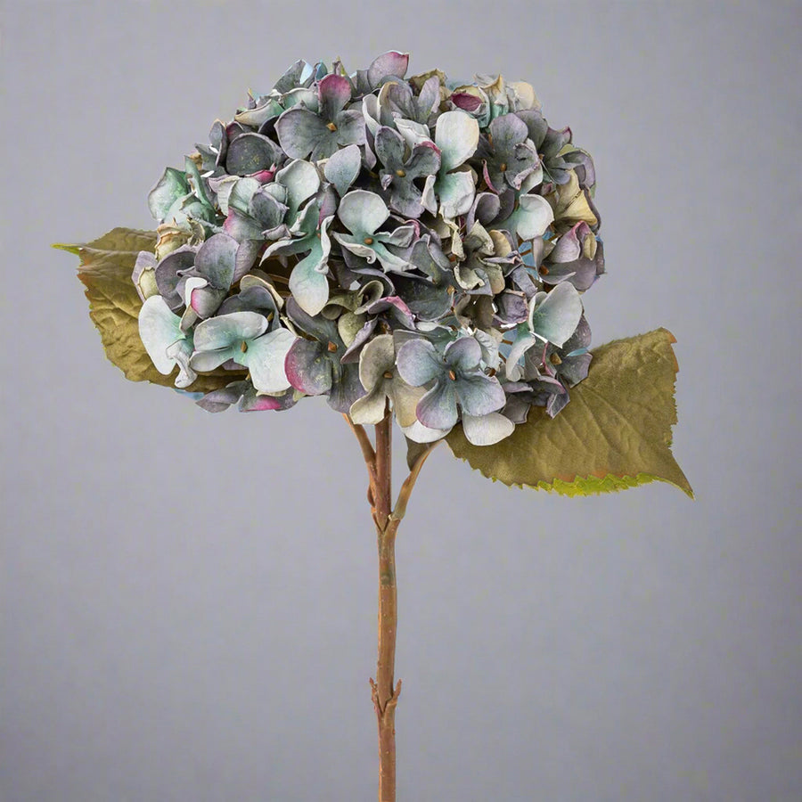 Fáradtkék színű mű hortenzia ág.