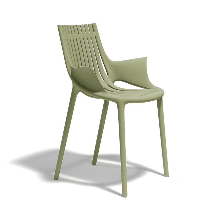 Jadezöld színű designműanyag kerti karosszék