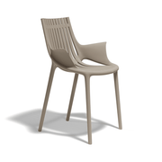 Taupe designműanyag kerti karosszék