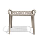 Taupe színű műanyag, design kisasztal.