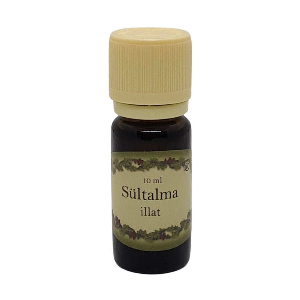 Sültalma illatú illóolaj 10 ml barna üvegcsében, bézs kupakkal – édes, meleg, fűszeres aromaterápiás olaj.