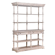 IMPERIAL akácfa könyvespolc oldalnézetből, klasszikus koloniál stílusban