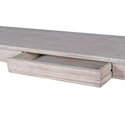 IMPERIAL akácfa konzolasztal nyitott fiókkal, natúr akácfa részlet közelről