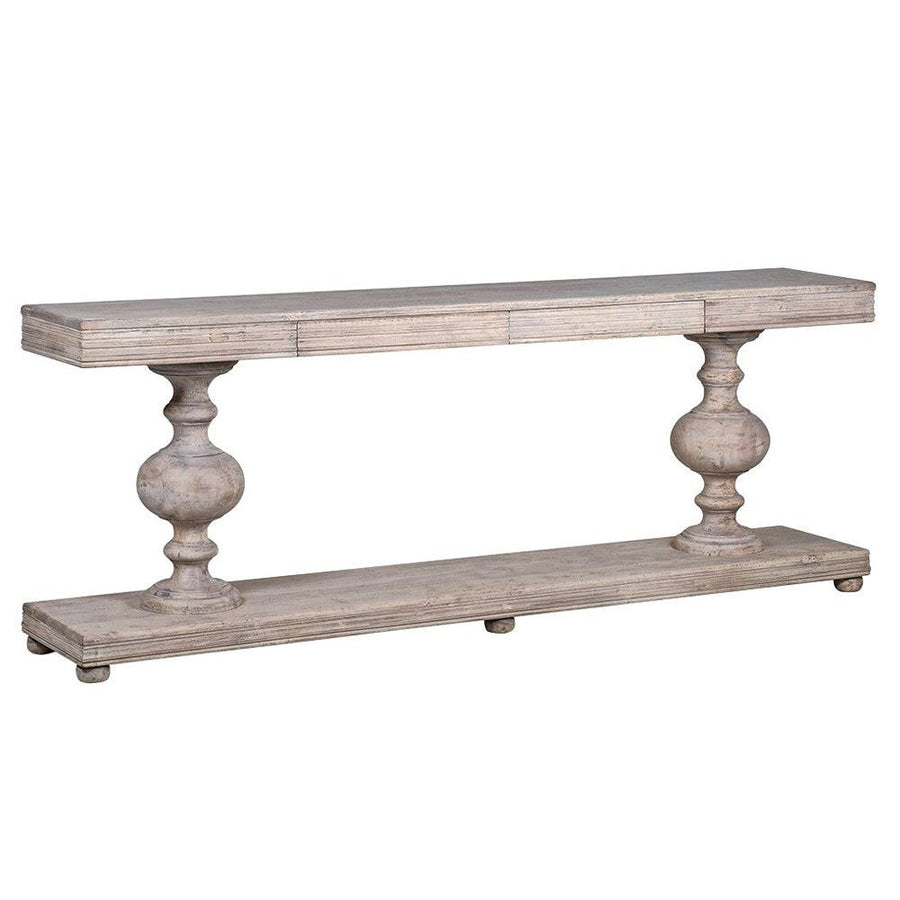 IMPERIAL akácfa konzolasztal 236 cm elölnézetben, koloniál stílusban