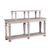 Imperial akácfa konzolasztal 200 cm – oldalnézet kínálópolccal