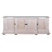 Imperial koloniál stílusú, 220 cm széles, tömör tölgyfa tálaló négy ajtóval, natúr színben.