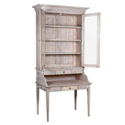 IMPERIAL akácfa vitrines szekreter nyitott üvegajtókkal és polcokkal