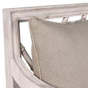 Tömör akácfából faragott, exkluzív, kézműves kanapé.