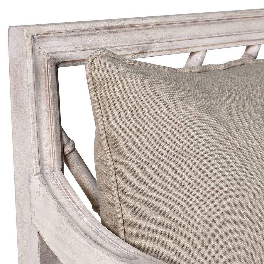 Tömör akácfából faragott, exkluzív, kézműves kanapé.