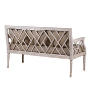 Tömör akácfából faragott, exkluzív, kézműves kanapé.