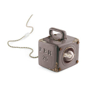 Vintage szürke színű ipari asztali lámpa.