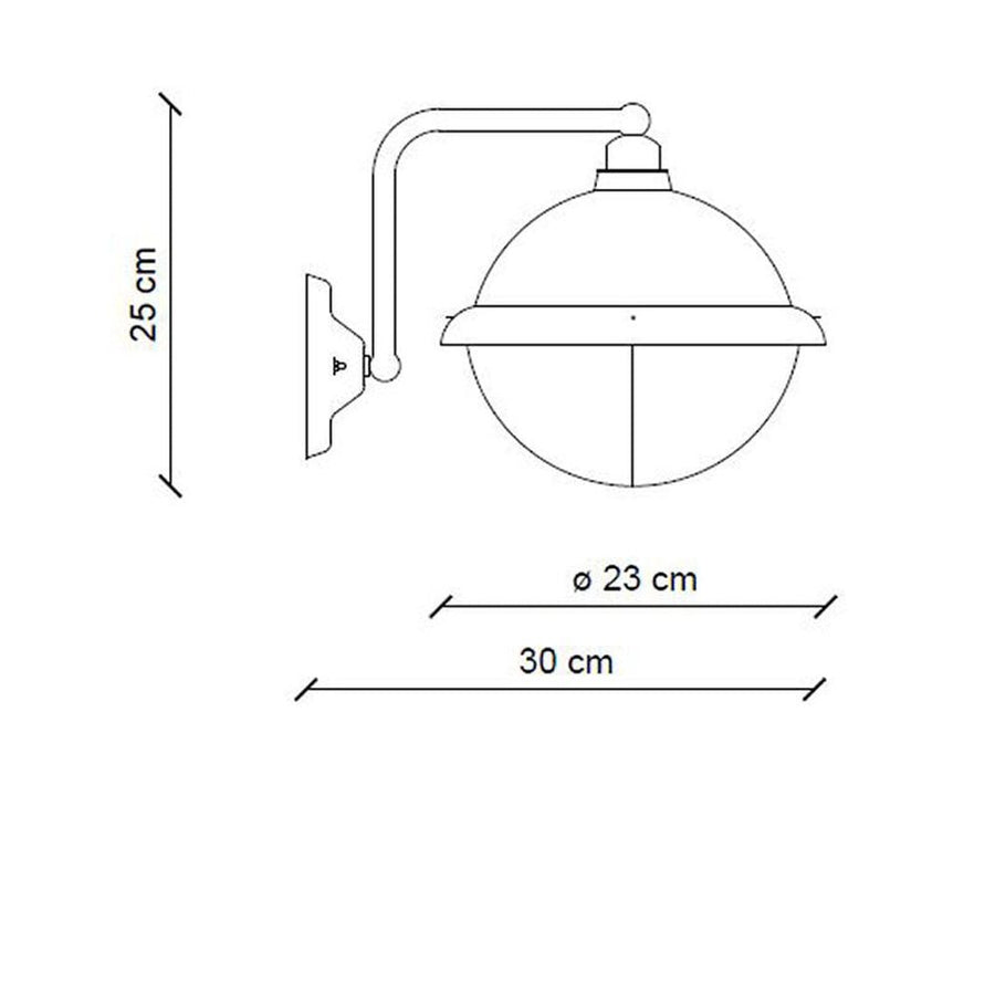 Ipari falilámpa technikai rajza.